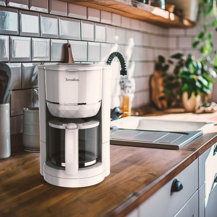 Caffettiera a filtro  TERRAILLON  15353 DIAMANT Bianca  1,25 L  980 W  Caraffa in vetro  Mantiene caldo