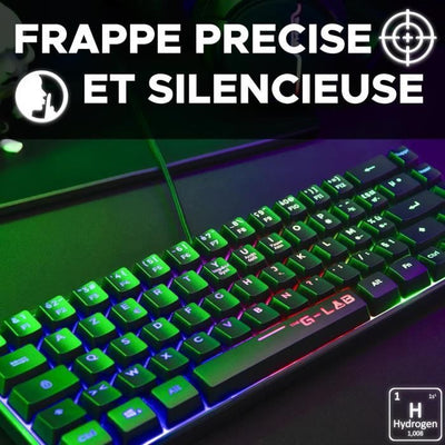 Tastiera da gioco - THE G-LAB - KEYZ-HYDROGEN/FR - Membrana nera al 60%.