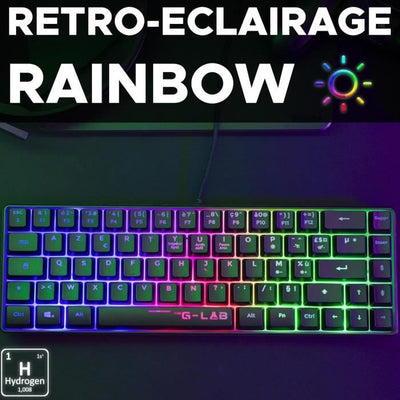 Tastiera da gioco - THE G-LAB - KEYZ-HYDROGEN/FR - Membrana nera al 60%.