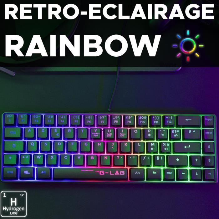 Tastiera da gioco - THE G-LAB - KEYZ-HYDROGEN/FR - Membrana nera al 60%.