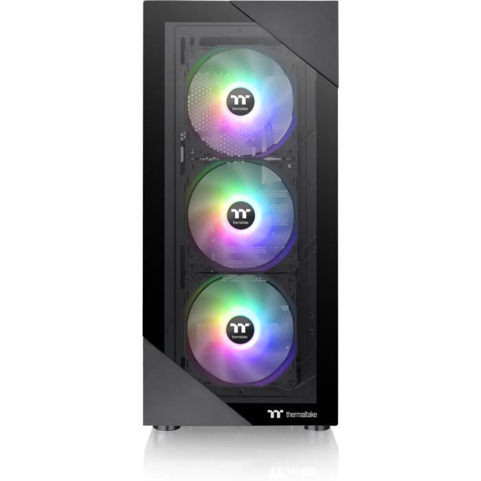 Case PC Mid Tower senza alimentatore - THERMALTAKE View 200 TG ARGB (Nero) - ATX/Micro ATX - 3x120mm A-RGB - USB 3.0/2.0 - Vetro temperato