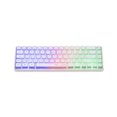 Tastiera da gioco - Membrana - The G-Lab - KEYZ HYDROGEN WL - Retroilluminazione arcobaleno - Wireless - Semi-meccanica - Azerty - Bianca