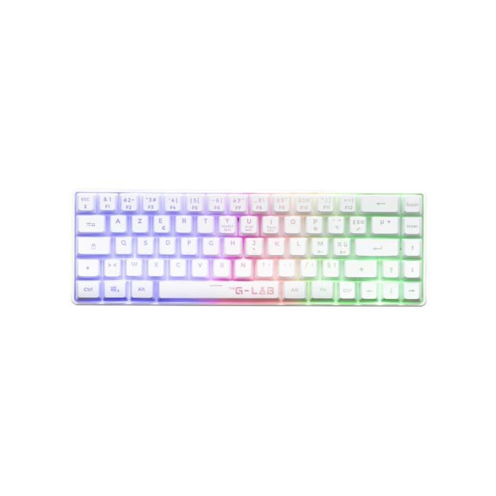 Tastiera da gioco - Membrana - The G-Lab - KEYZ HYDROGEN WL - Retroilluminazione arcobaleno - Wireless - Semi-meccanica - Azerty - Bianca