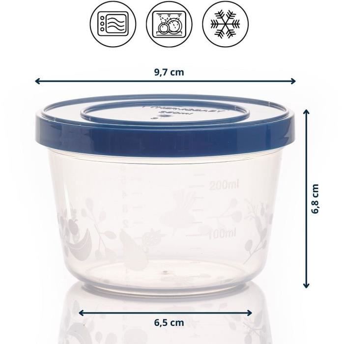 5 scatole portaoggetti da 250 ml