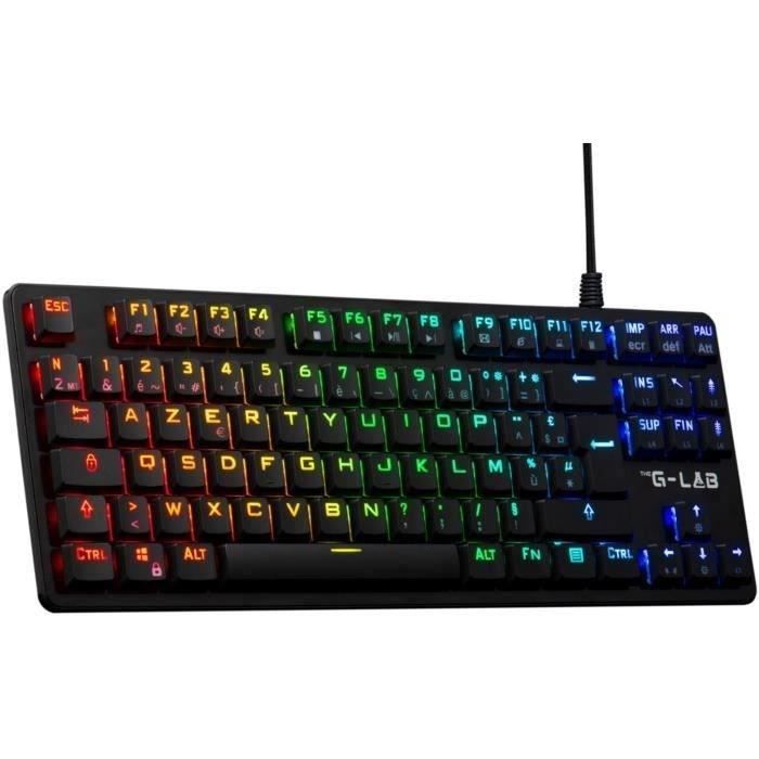 Tastiera da gioco - G-Lab - KEYZ PLATI. TKL - Formato TKL - Meccanico (interruttore rosso) - Basso profilo - RGB - Nero