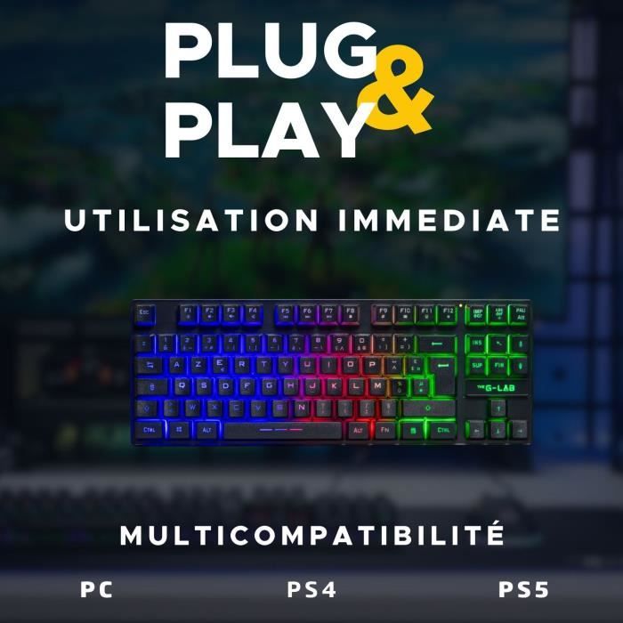 Tastiera da gioco - The G-Lab - KEYZ CESIUM TKL WIRELESS - wireless - azerty - Nera