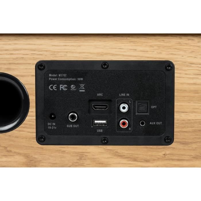 Altoparlante Bluetooth - THOMSON - WS702 - 150W - Legno - RCA, USB, AUX-IN, Audio TV