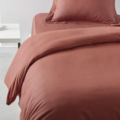 Copertura del piumone oggi essenziale - 140 x 200 cm - 1 persona - 100% di cotone - Terracotta