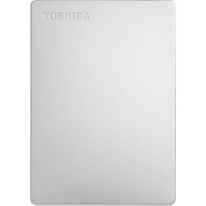 Disco rigido esterno - Toshiba - Canvio Slim - da 2 a - argento