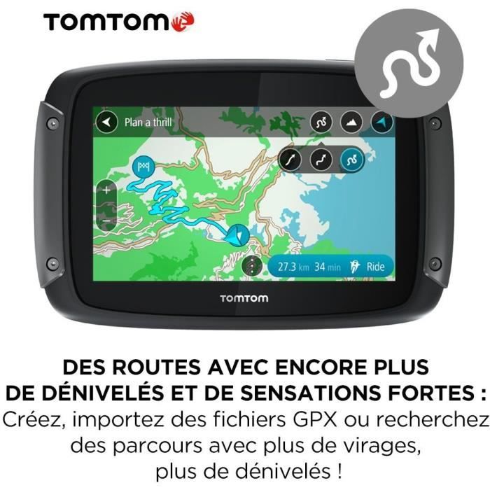 TomTom GPS per moto RIDER 550 Premium Pack - 4,3 pollici, mappa del mondo, TomTom Traffic, avvisi sulle zone di pericolo, chiamate in vivavoce