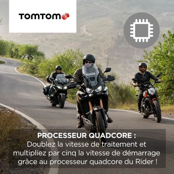 TomTom RIDER 550 GPS per moto - 4,3 pollici, mappa del mondo, TomTom Traffic, avvisi sulle zone pericolose, chiamate in vivavoce