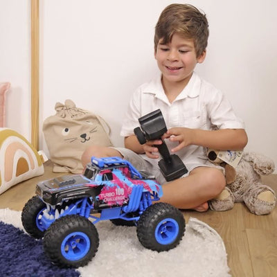 Auto telecomandata - TURBO CHALLENGE - Smashroar TC100 - Opzione fumo - Blu - 1/12 - Batteria ricaricabile e batterie incluse