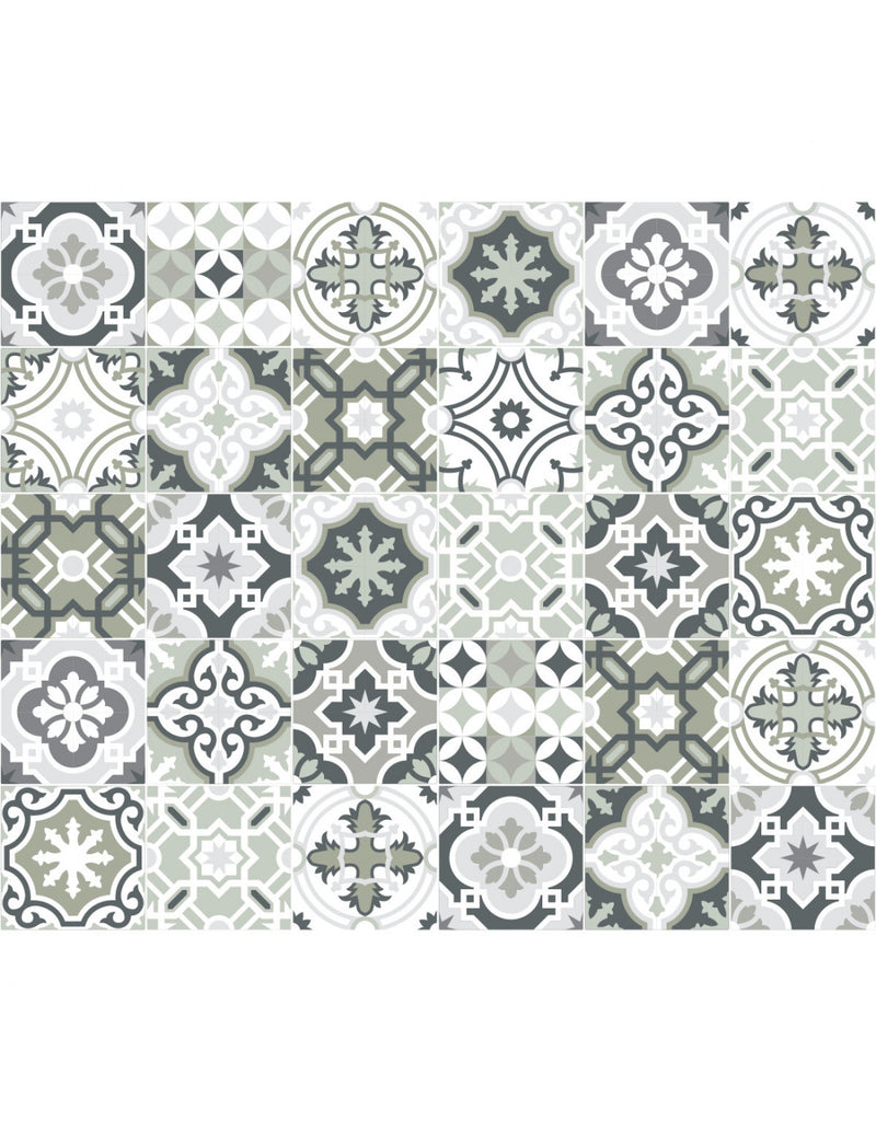 Ambiance Set di 30 adesivi murali Mosaico Oslo grigio 1010 cm a0380