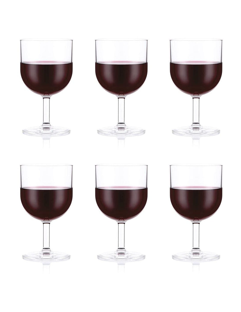 BODUM OKTETT 6 Bicchieri da Vino Rosso in plastica duratura, 0,25 Litri