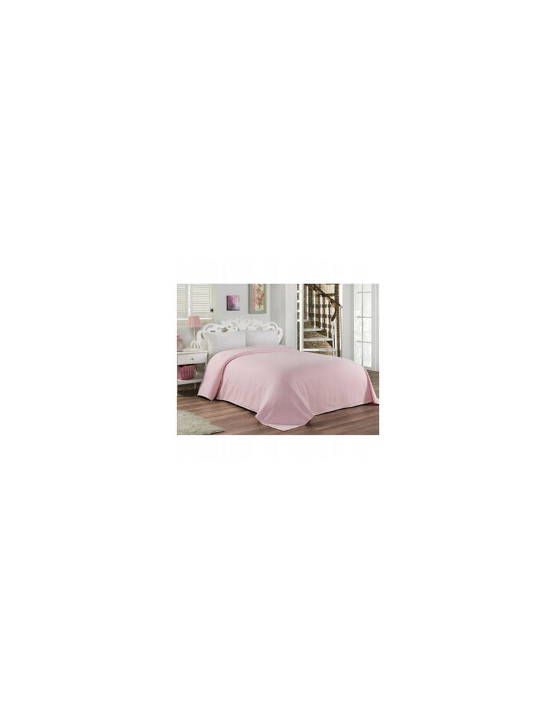 COPRILETTO PIAZZA E MEZZA IN COTONE JAKARL ROSA 200X200CM