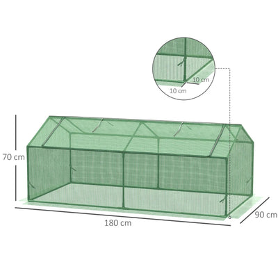 Serra Piccola per Giardino e Balcone con Finestre e Copertura in PE, 180x90x70cm, Verde