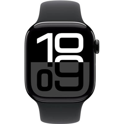 Apple Watch Series 10 GPS - 42 mm - Cassa in alluminio Jet Black - Bracciale sportivo nero - S/M
