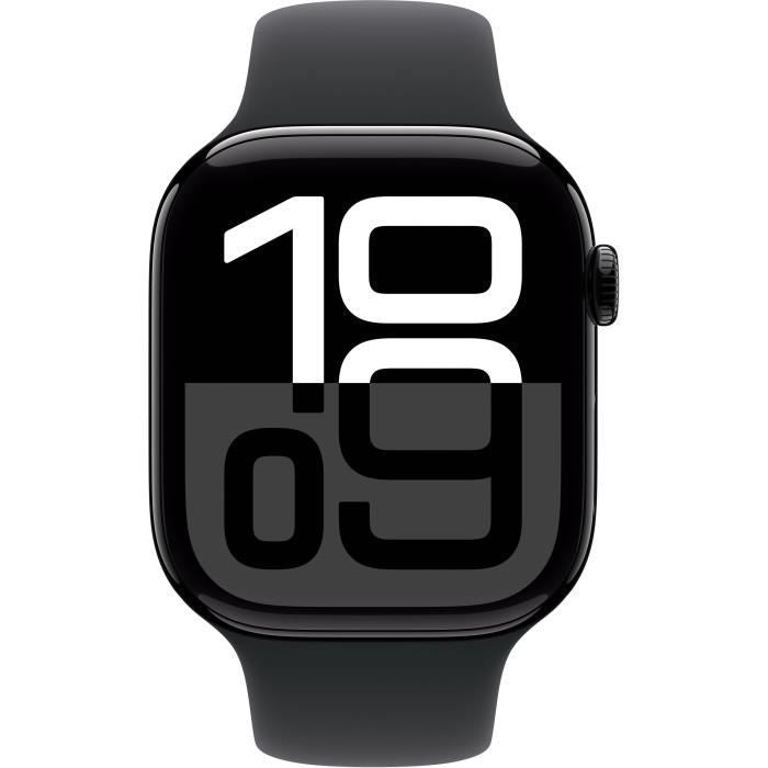 Apple Watch Series 10 GPS - 46 mm - Cassa in alluminio Jet Black - Cinturino Sport nero - M/L