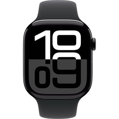 Apple Watch Series 10 GPS - 46 mm - Cassa in alluminio Jet Black - Cinturino Sport nero - S/M