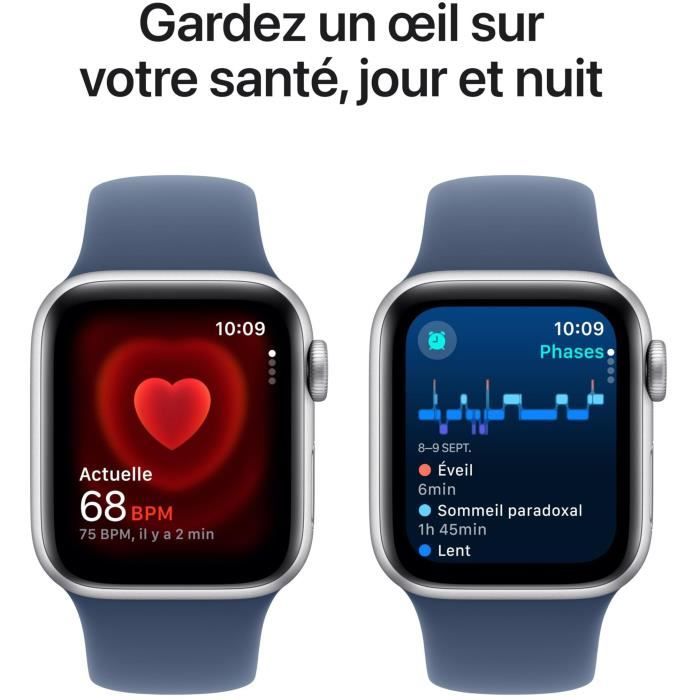 Apple Watch SE GPS - 40 mm - Cassa in alluminio color argento - Cinturino Sport denim - S/M