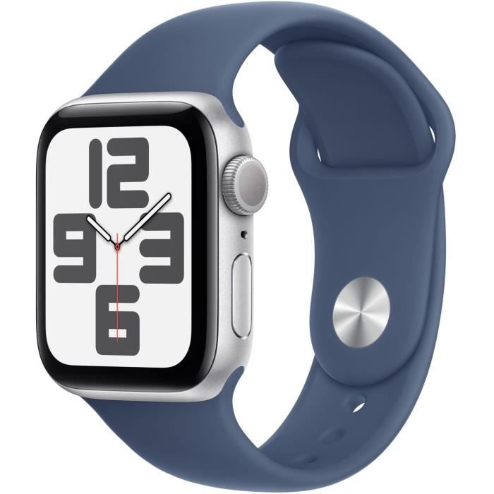 Apple Watch SE GPS - 40 mm - Cassa in alluminio color argento - Cinturino Sport denim - S/M