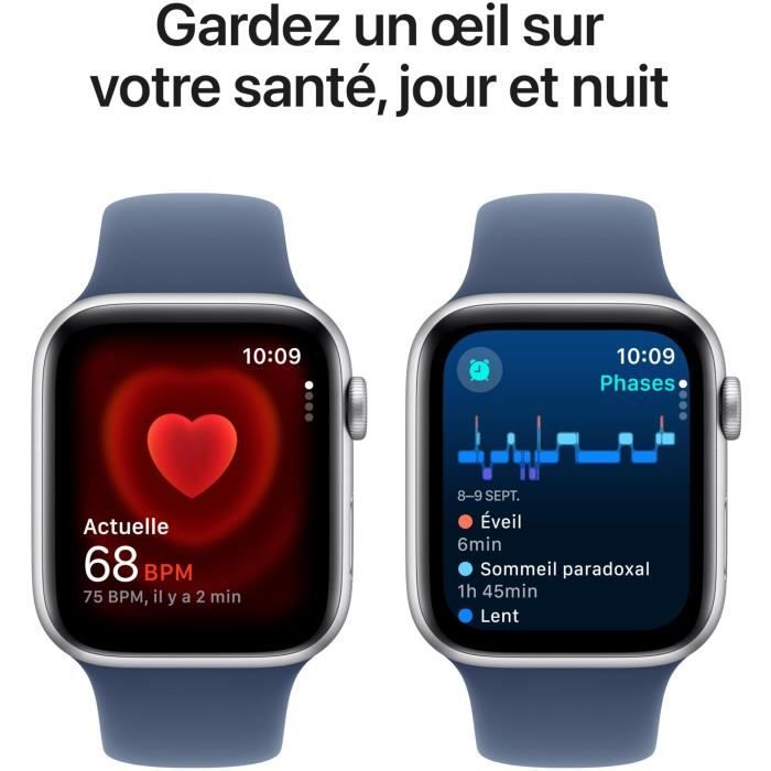 Apple Watch SE GPS - 44 mm - Cassa in alluminio argento - Cinturino Sport denim - M/L