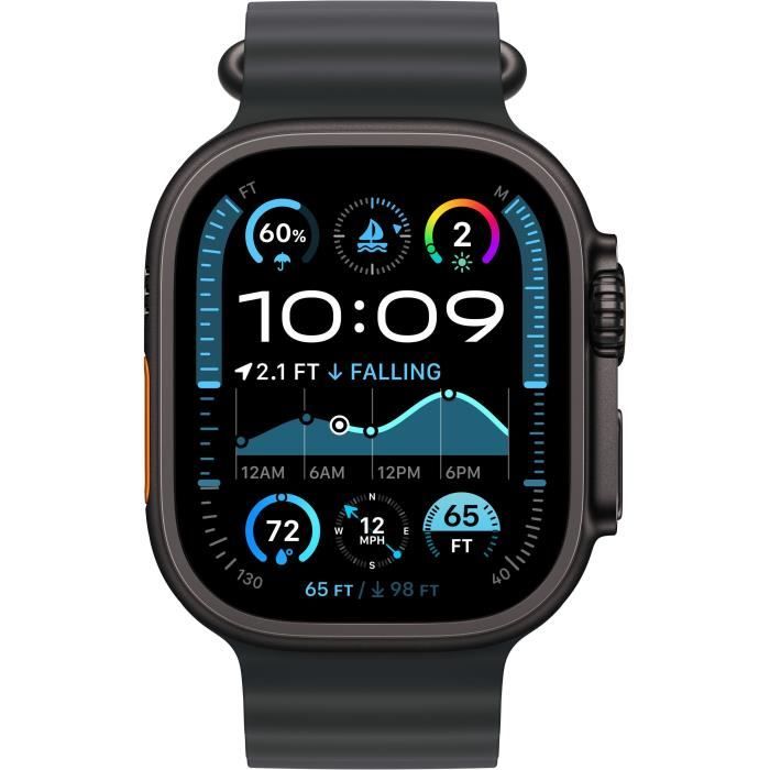 Apple Watch Ultra 2 GPS + Cellular - 49mm - Cassa in titanio nero - Cinturino nero oceano