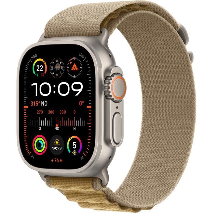 Apple Watch Ultra 2 GPS + Cellular - 49mm - Cassa in titanio naturale - Cinturino Alpine Loop marrone chiaro - Large