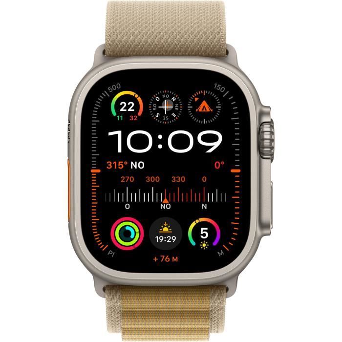Apple Watch Ultra 2 GPS + Cellular - 49mm - Cassa in titanio naturale - Cinturino Alpine Loop marrone chiaro - Large