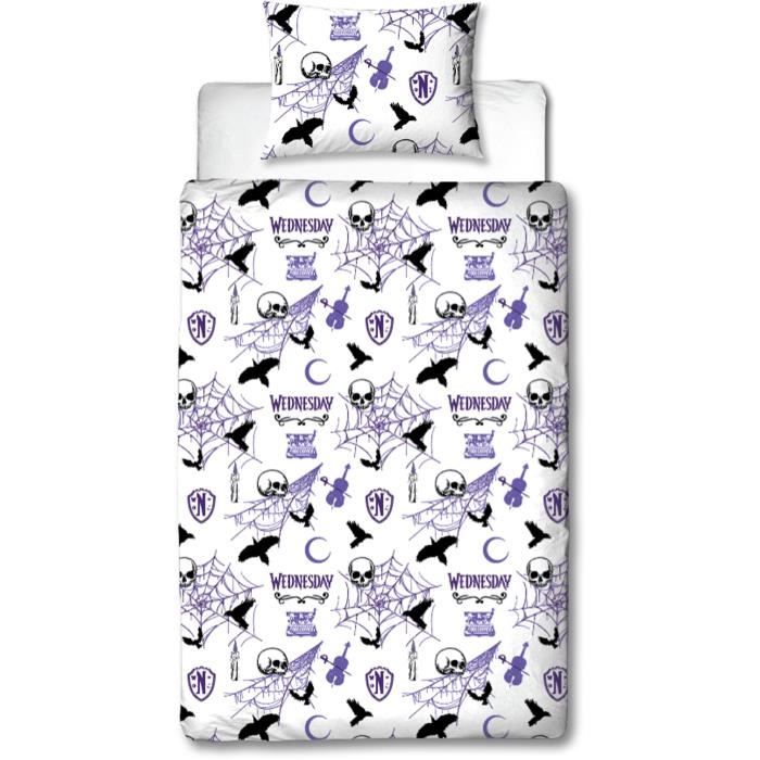 Completo letto reversibile - MERCOLED - Microfibra - 1 copripiumino 140 x 200 cm + 1 federa 63 x 63 cm