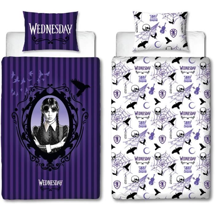 Completo letto reversibile - MERCOLED - Microfibra - 1 copripiumino 140 x 200 cm + 1 federa 63 x 63 cm