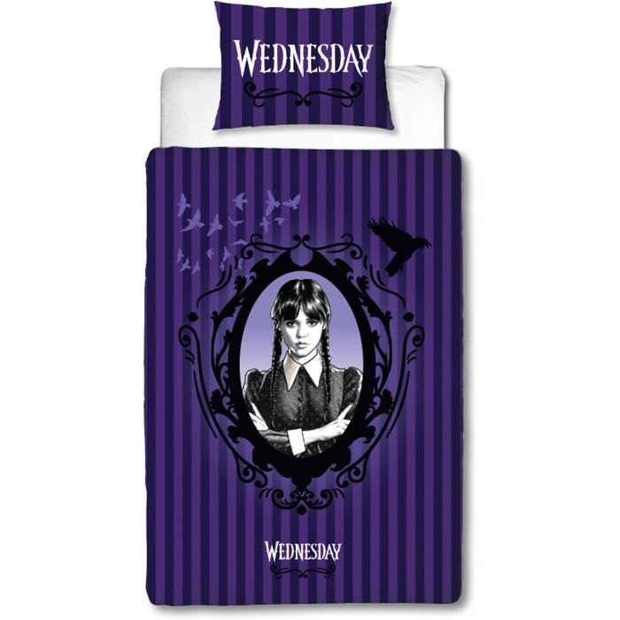 Completo letto reversibile - MERCOLED - Microfibra - 1 copripiumino 140 x 200 cm + 1 federa 63 x 63 cm