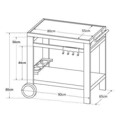 Carrello di servizio - COOK'IN GARDEN - Media 80 - 100% metallo