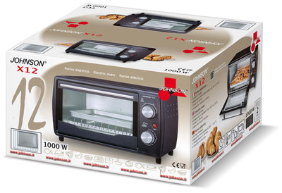 Forno Elettrico Compatto X12 Griglia Cuoci Tosta 1000W Timer 30 Minuti Display