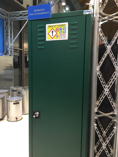 Armadio per fitofarmaci con ante battenti di lamiera zincoplastificata cm 100x45x200h
