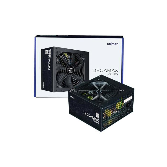 Alimentatore per PC - ZALMAN - DecaMax 700W - 80Plus - Non modulare - Ventola da 120 mm - Nero