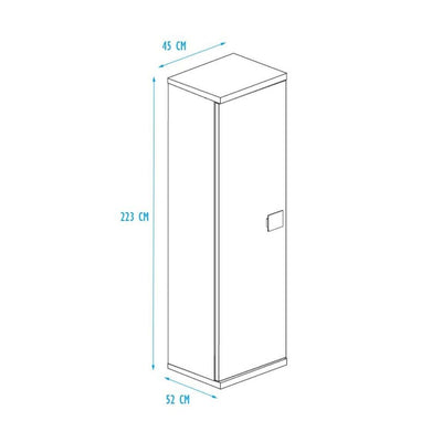 Armadio 45x52x223h con anta bianco consumato