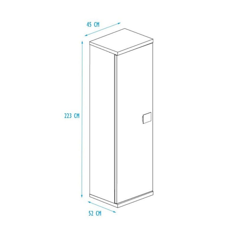 Armadio 45x52x223h con anta bianco consumato