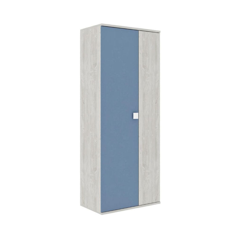 Armadio 90x52x223h 2 ante bianco consumato celeste