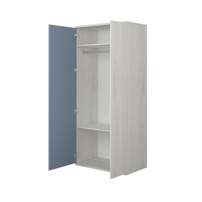 Armadio 90x52x223h 2 ante bianco consumato celeste