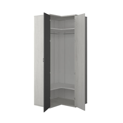 Armadio 98x96x223h angolare bianco consumato antracite