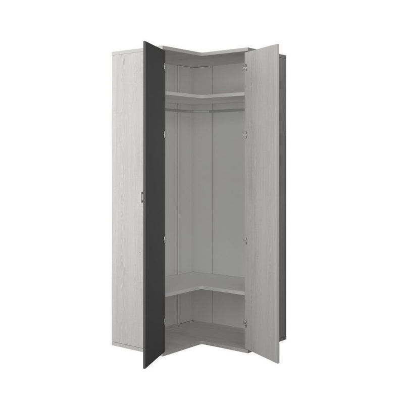 Armadio 98x96x223h angolare bianco consumato antracite
