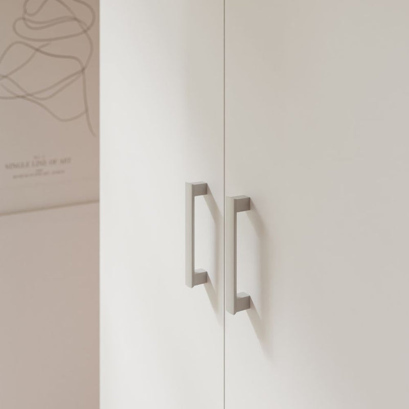 Armadio Arcadia 2 ante battenti e un cassetto colore bianco