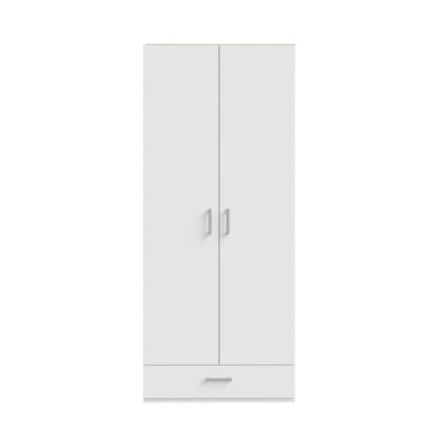 Armadio Arcadia 2 ante battenti e un cassetto colore bianco