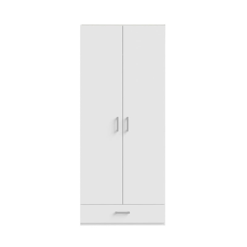 Armadio Arcadia 2 ante battenti e un cassetto colore bianco