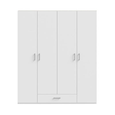 Armadio Arcadia 4 ante battenti e un cassetto colore bianco