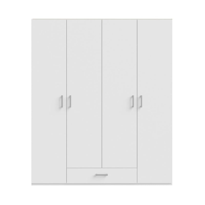 Armadio Arcadia 4 ante battenti e un cassetto colore bianco