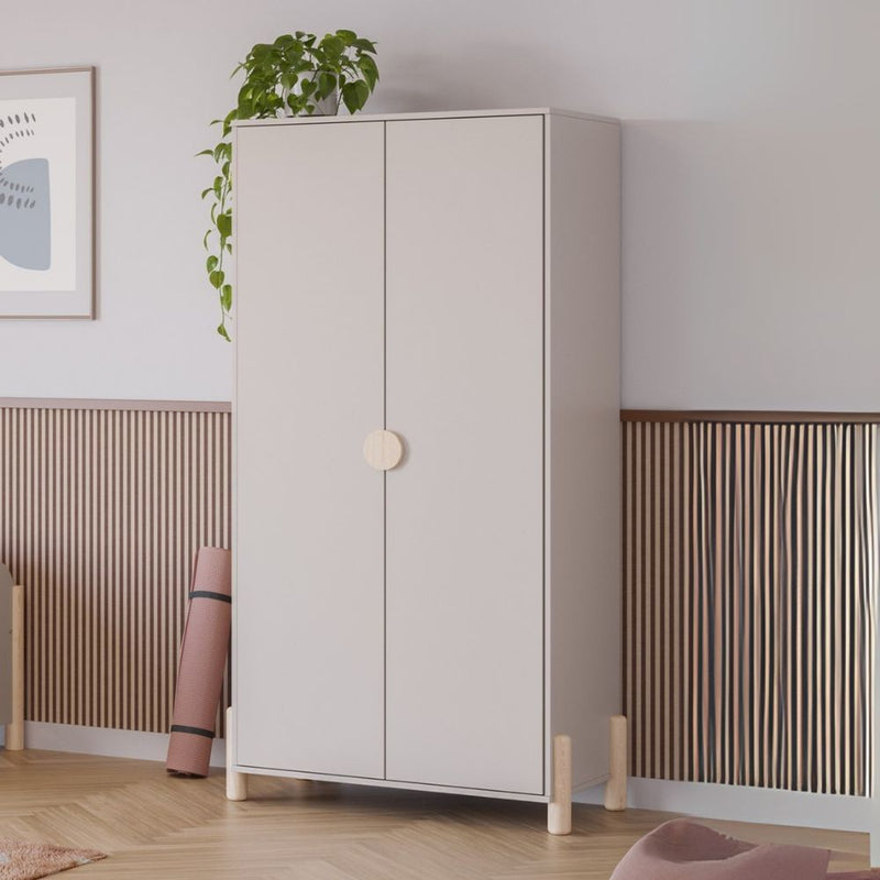 Armadio Enola 2 ante in legno massiccio colore beige