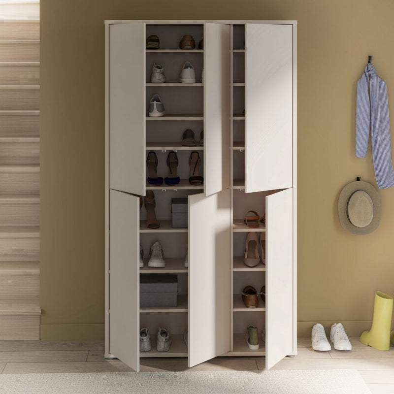 Armadio multiuso Medea 6 ante colore cashmere 109.2x34.9xH191.9 cm.