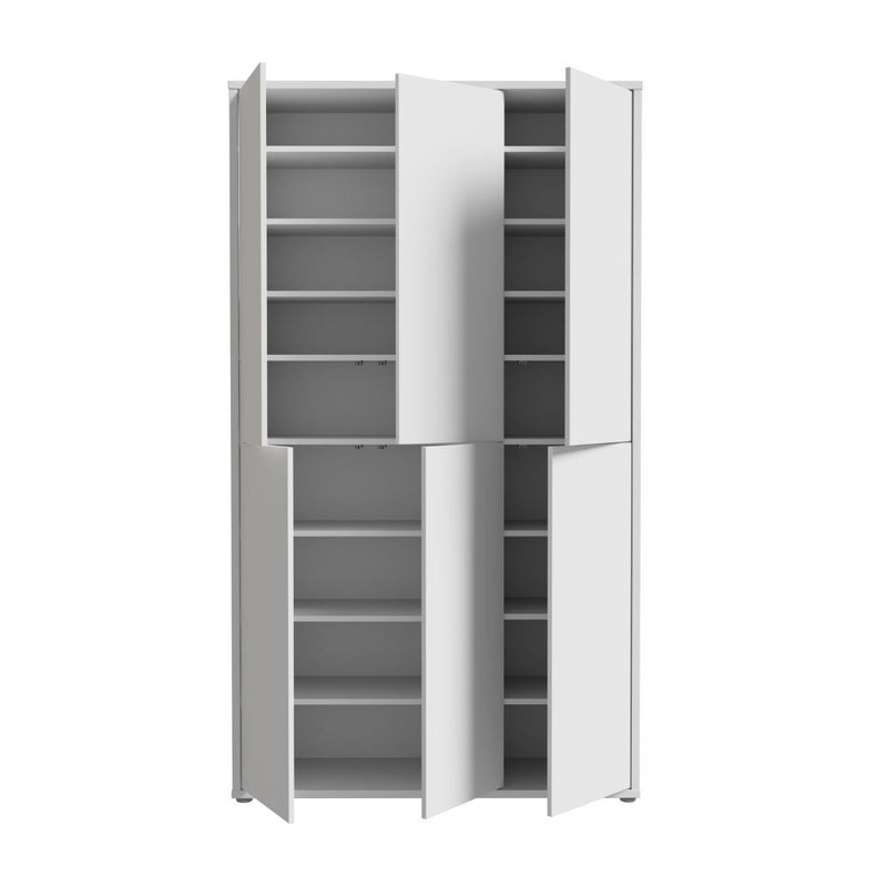 Armadio multiuso Medea 6 ante colore grigio chiaro 109.2x34.9xH191.9 cm.